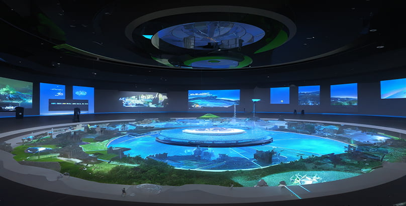 雙視角全息 3D 沙盤(pán)，電子沙盤(pán)