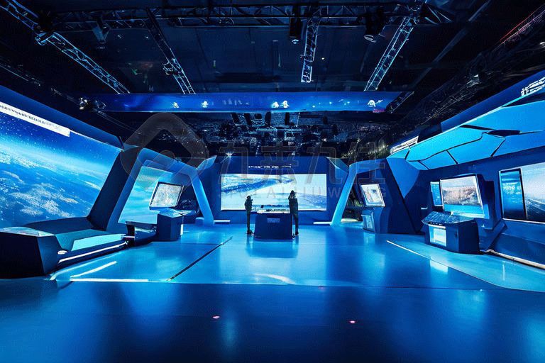 區(qū)人武部國(guó)防教育基地設(shè)計(jì)效果圖，高科技國(guó)防教育館方案，多媒體國(guó)防教育展廳設(shè)計(jì)公司