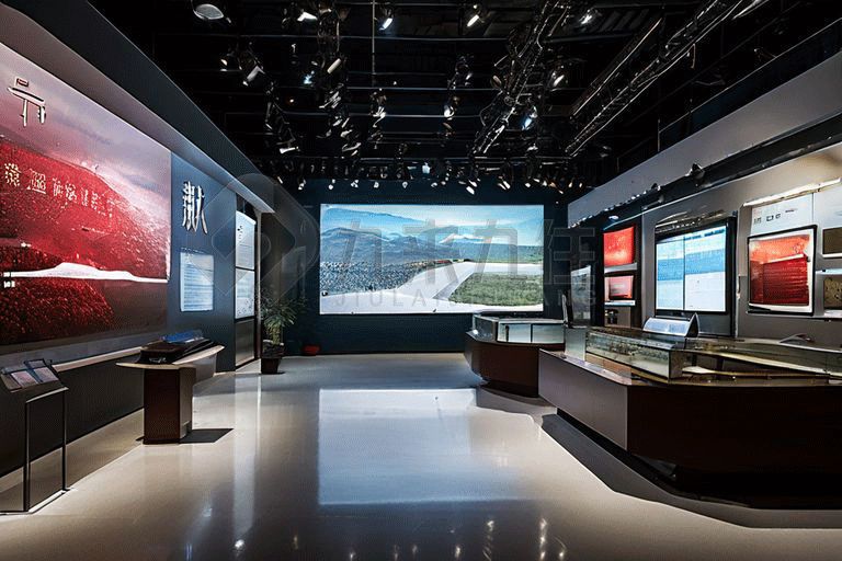 區(qū)人武部國(guó)防教育基地設(shè)計(jì)效果圖，高科技國(guó)防教育館方案，多媒體國(guó)防教育展廳設(shè)計(jì)公司